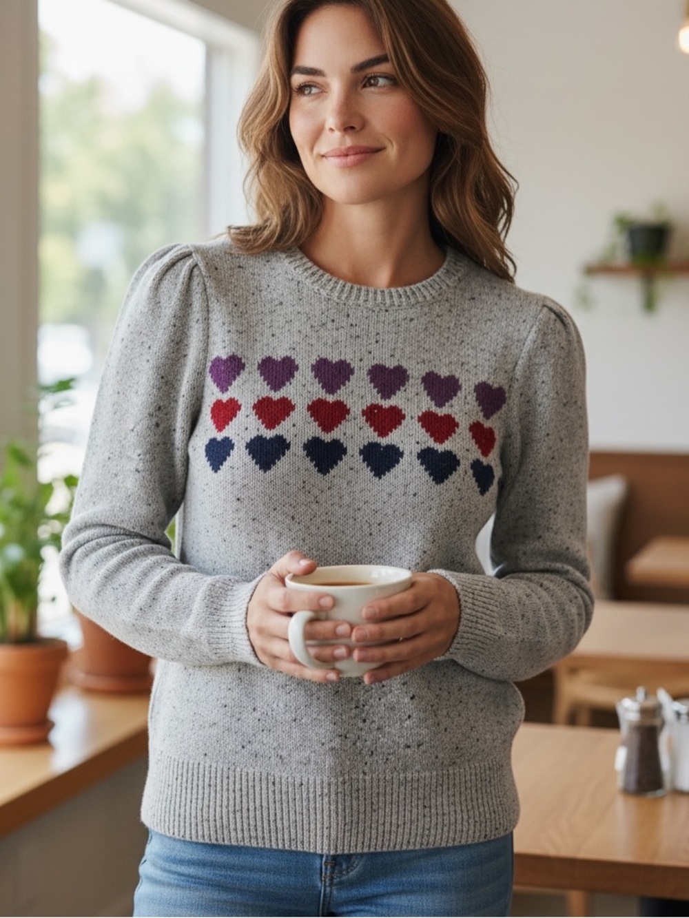 Brooks Brothers Wool Blend Hearts Sweater